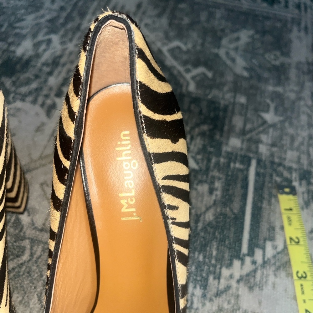J McLaughlin Zebra print calf hair high heels size 8 - Picture 5 of 9